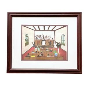 1997 Maurice Cook "New Hope Choir” Framed & Matted Signed Litho Print 22”x18”